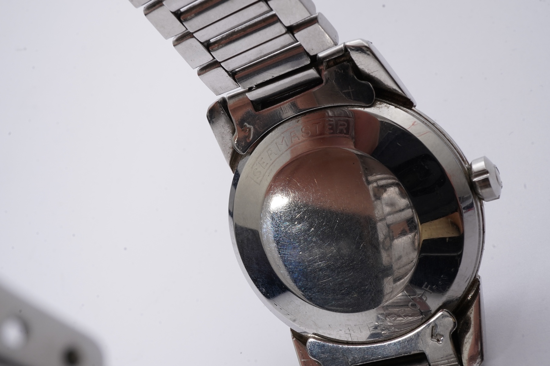A gentleman's 1956 stainless steel Omega Seamaster Automatic wrist watch